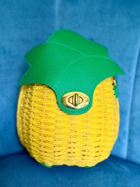 NWOT - Woven Pineapple Crossbody Bag or Wristlet Purse
